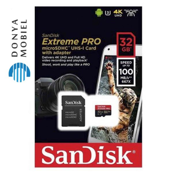 کارت حافظه Sandisk Micro SD32 GB 100 MB/S 667x