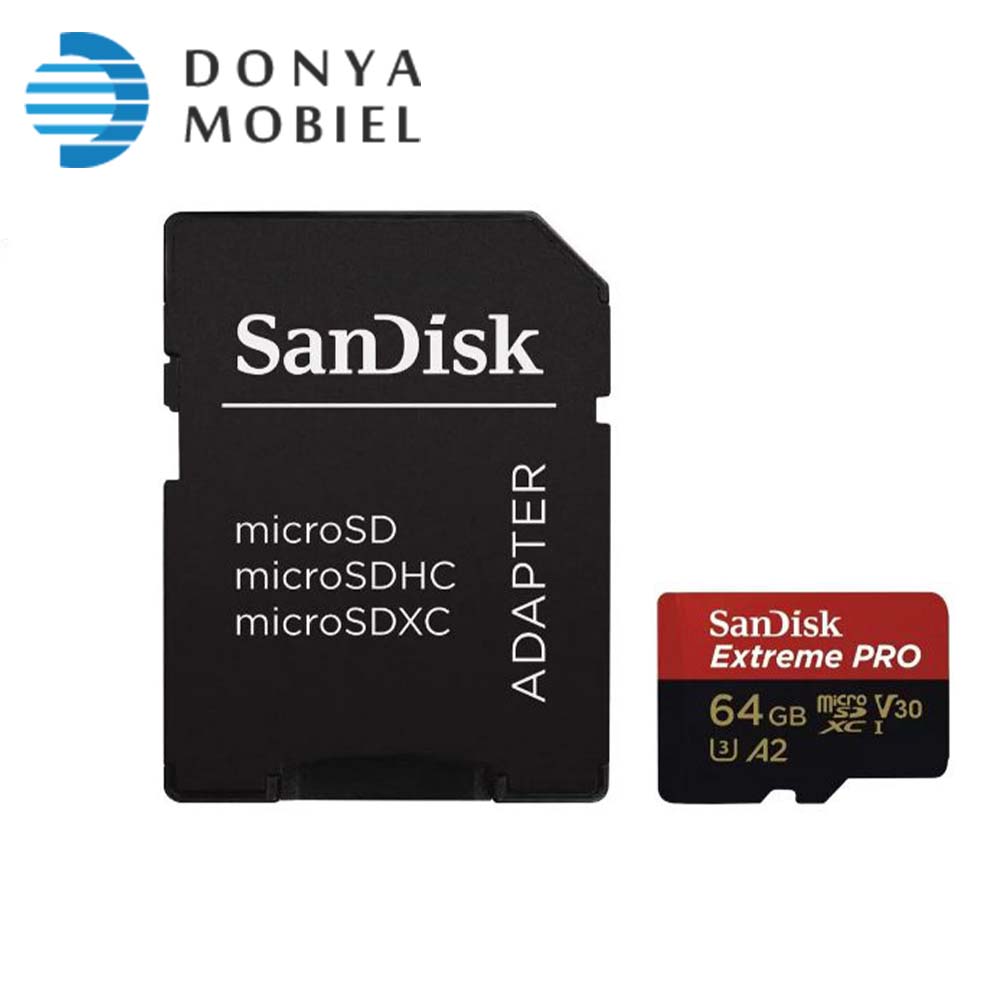 کارت حافظه microSDسن‌دیسک Sandisk 64GB Extreme PRO UHS-I U3 microSDXC Card 200MB/s
