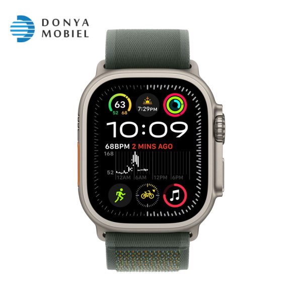 اپل واچ اولترا 2 جدید iWatch Ultra 2 New 49mm بند Alpine Loop سبز تیره / بدنه نچرال