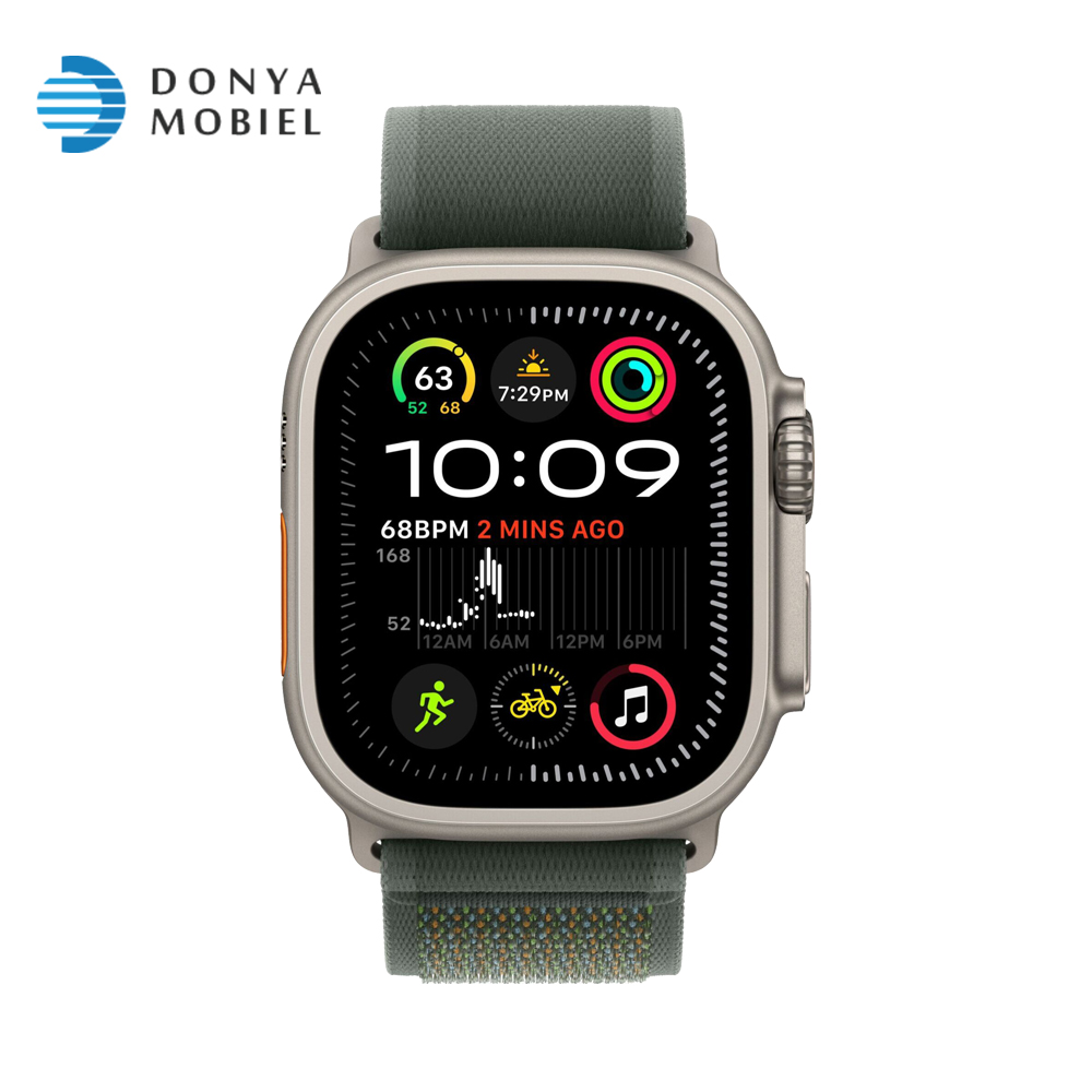 اپل واچ اولترا 2 جدید iWatch Ultra 2 New 49mm بند Alpine Loop سبز تیره / بدنه نچرال