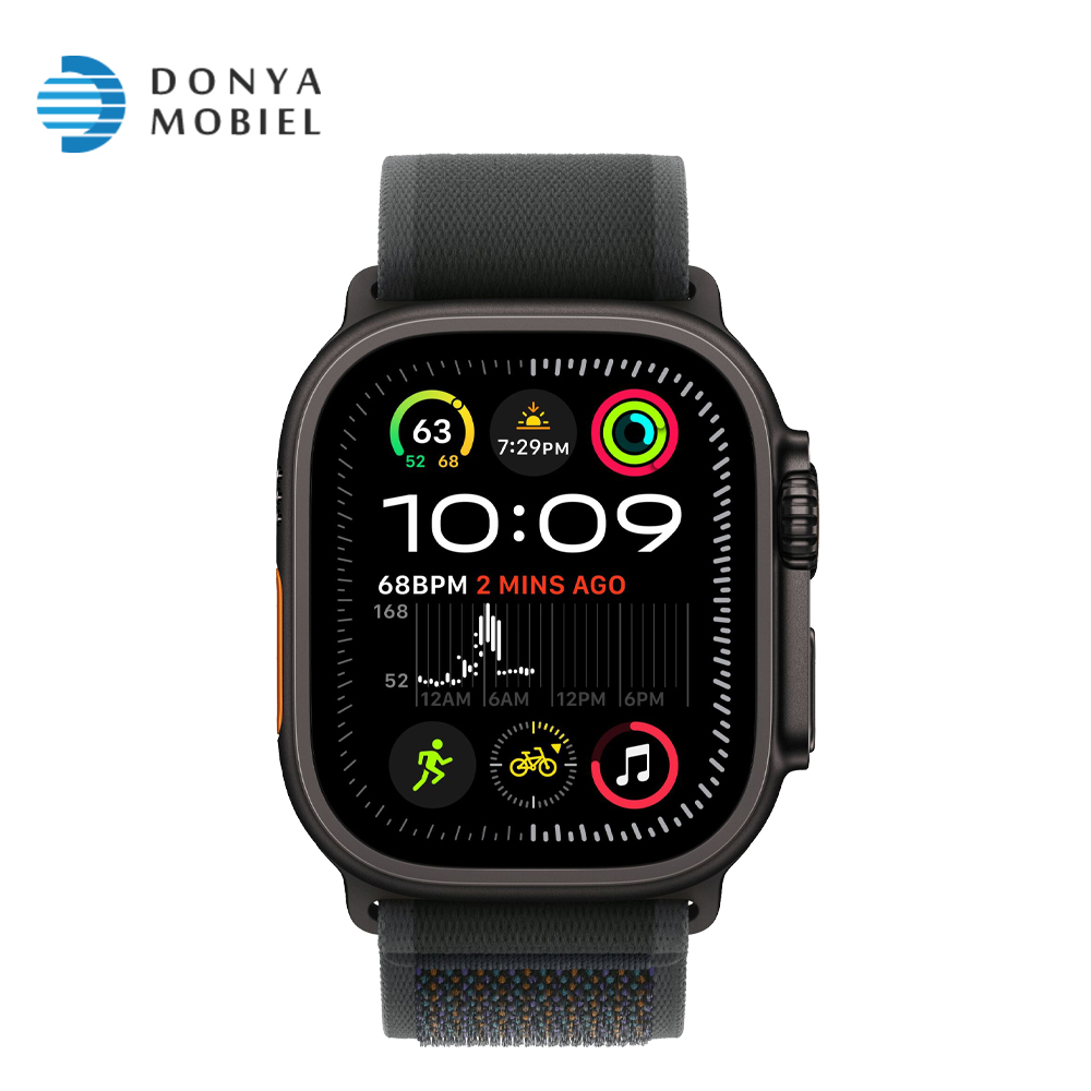 اپل واچ اولترا 2 جدید iWatch Ultra 2 New 49mm بند Trail Loop مشکی / بدنه مشکی
