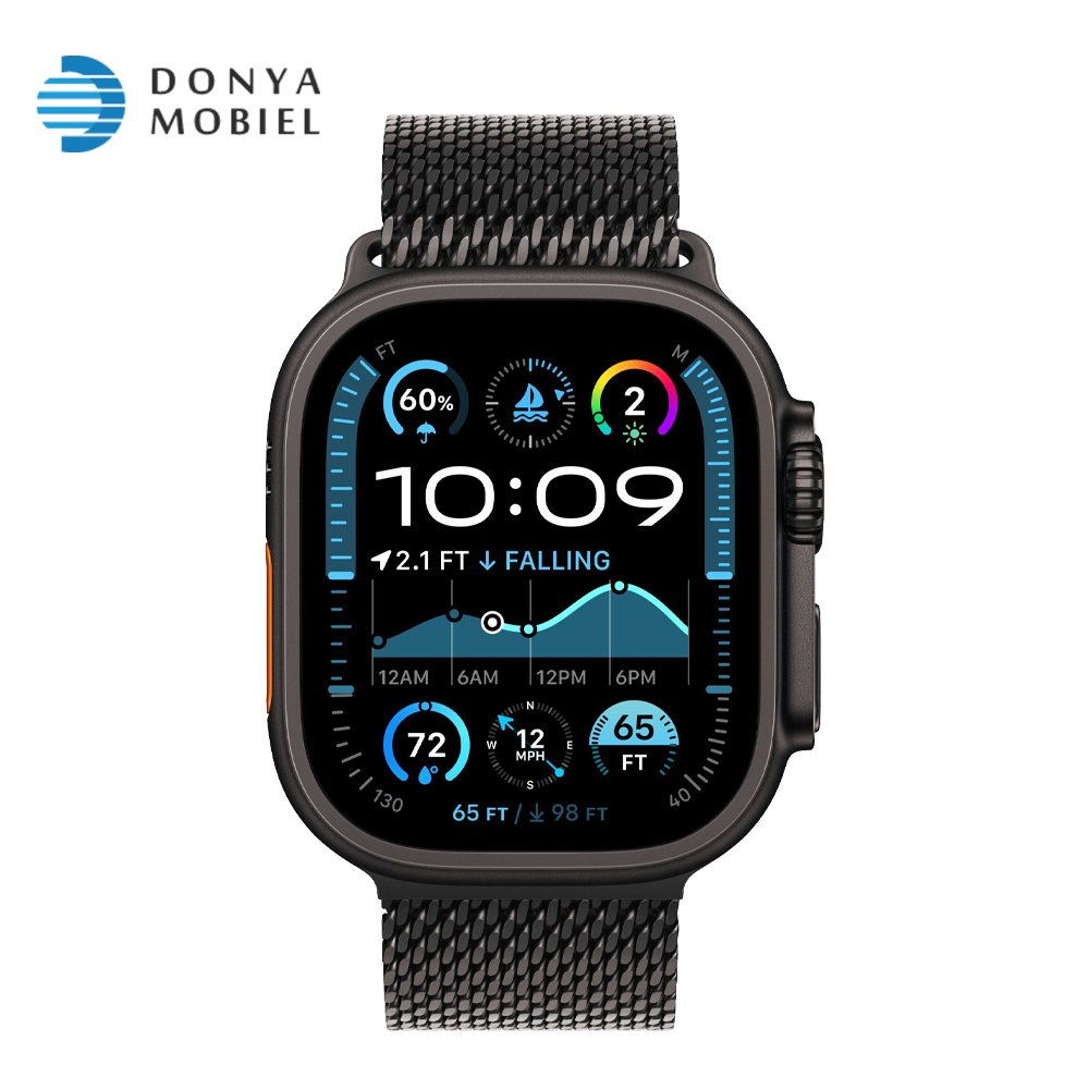 اپل واچ اولترا 2 جدید iWatch Ultra 2 New 49mm بند Titanium Milanese Loop مشکی / بدنه مشکی