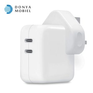 شارژر دیواری اپل مدل Dual USB-C توان 35 وات سه شاخه
