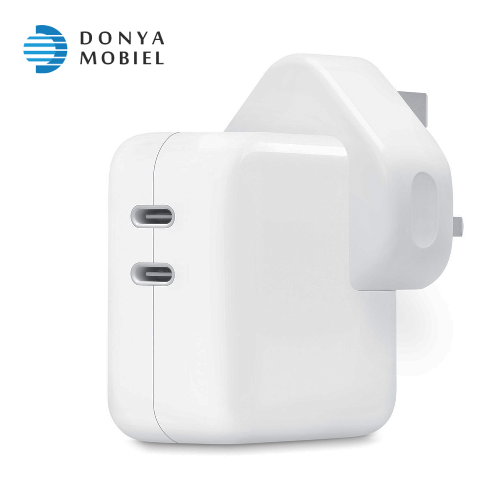 شارژر دیواری اپل مدل Dual USB-C توان 35 وات سه شاخه
